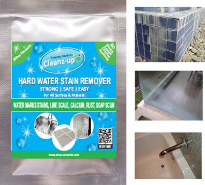 Cleanz-up Hard Water Stain, Limescale - For Glass, Tap, Tiles, Bathroom etc. - 50 gms Stain Remover