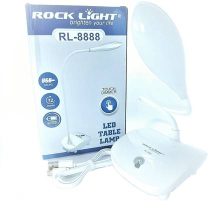 Rocklight RL-8888 HASRU Touch Dimmer LED TABLE LAMP : Rechargeable & Flexible Study Lamp