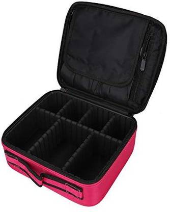 JIALTO Makeup Train Case, Makeup Organizer, Portable Artist Storage Bag with Adjustable Makeup & Jewellery Multi Purpose Box Vanity Box