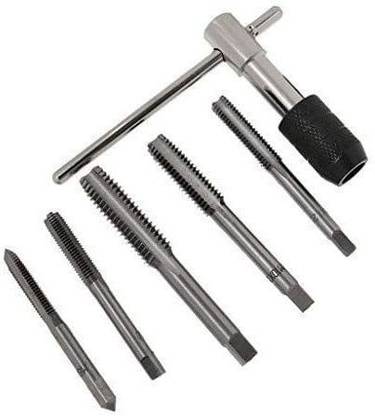 kts12 6pcs Tap Wrench Set M6-M12 HSS Tap & Die Set Hand Screw Single Sided Speed Wrench