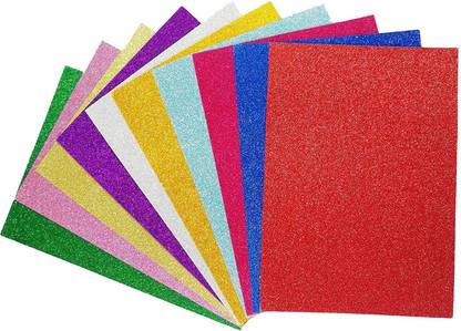 ornox A4 SIZE MULTICOLOURED FOAM GLITTER SHEETS SET OF 10 SHEETS