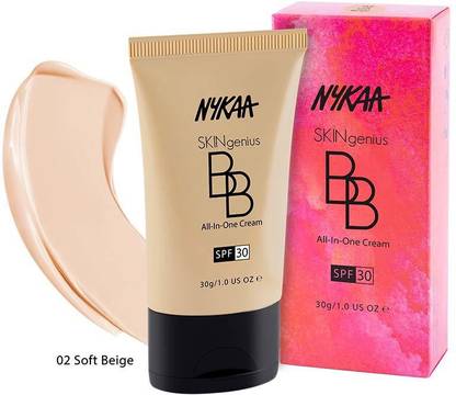 NYKAA Skin Genius BB All in One Cream with SPF 30 (02 Soft Beige) Foundation