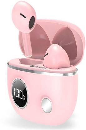 Bivoo TWS P15 Pink Bluetooth Headset Earbuds Bluetooth Headset (PINK , True Wireless) Bluetooth