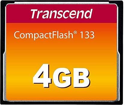 Transcend TS4GCF133 4GB 133x Compact Flash Card 4 GB Compact Flash Class 10 30 MB/s  Memory Card