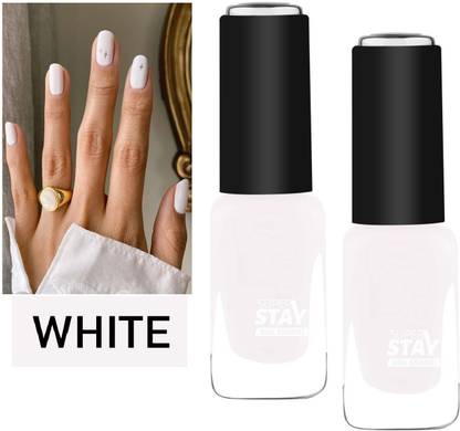 GABBU Super Stay, Quick-dry Formula, Wide Range of White Nail Paint Set WHITE