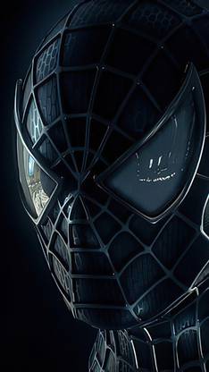 Black Spiderman Mask Matte Finish Poster Paper Print