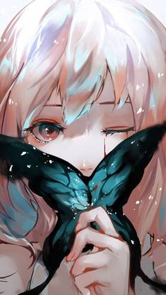 Anime Girl Butterfly Artistic Matte Finish Poster Paper Print