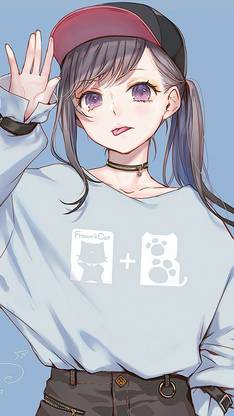 Anime Girl Sweater Hoods Matte Finish Poster Paper Print