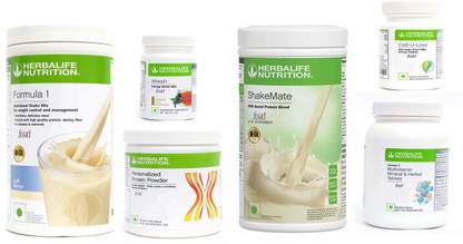 Herbalife Nutrition FORMULA1SHAKE KULFI+PP200+SHAKEMATE+TULSI +CELL U LOSS+MULTIVITAMIN TABLET Plant-Based Protein