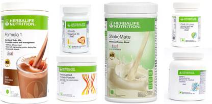 Herbalife Nutrition FORMULA1SHAKECHOCOLATE+PP200+SHAKEMATE+LEMON +CELL U LOSS+MULTIVITAMIN TABLET Plant-Based Protein