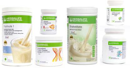 Herbalife Nutrition FORMULA1SHAKE KULFI+PP200+SHAKEMATE+CINNAMON +CELL U LOSS+MULTIVITAMIN TABLET Plant-Based Protein