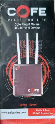 COFE CF-903 4G Router 2.4 GHz 300 Mbps Wifi Speed Single Band External Antenna MiFi (Sim Based)