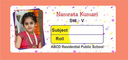 Computco 10 cm Personalized / Customized Copy / Note Book / Book Labels with Photo name Self Adhesive Sticker