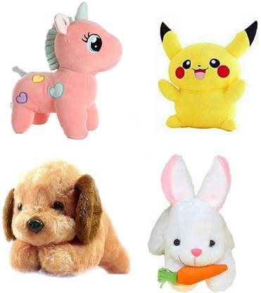 odinbirds Animals Soft Toy Kids for Playing Soft Toy Pikachu Unicorn Dog & Rabbit  - 30 cm