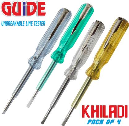 Guide KHILADI UNBREAKABLE LINE TESTER (Pack of4) Analog Voltage Tester