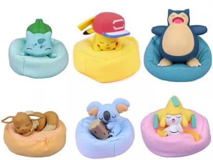 kawaii kart Sleeping Pokemon Figure Set - Set Of 6