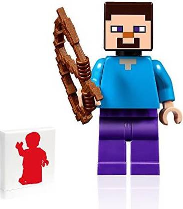 LEGO Minecraft Steve Minifigure (with Pixelated Minecraft Weapon)