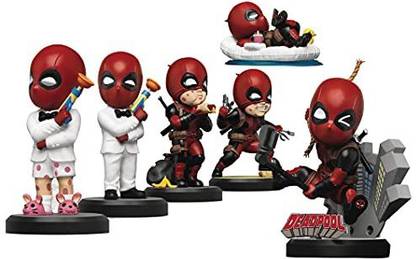 Beast Kingdom Deadpool Series MEA-027 Mini Egg Attack Figure 6-Piece Figure Set, Multicolor