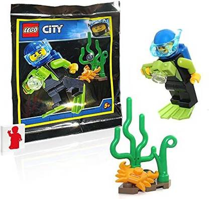LEGO City Cool Deep Sea Scuba Diver Minifigure with Camera and Crab (Limited Edition)