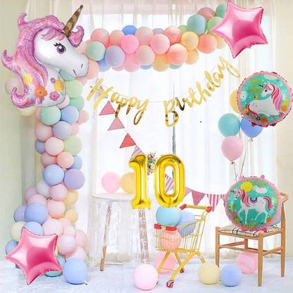 Attache Unicorn Theme Birthday Decorations items or kit (10 Happy Birthday)
