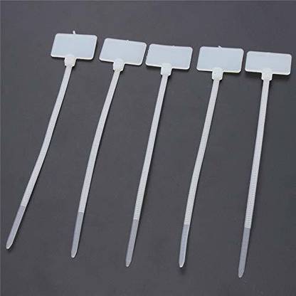 kts12 100Pcs 4" Zip Ties Write Wire Power Cable Label Mark Tag Nylon Self-Locking Tie Plastic Flexible Straps Cable Tie