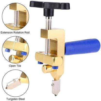 metrotools Multi-Functional Glass Cutter Set, Diamond cutting head, Ceramic Tile Opener Easy Glide Glass & Tile Cutter for Thick Glass Mosaic and Tiles Cutting Glass Cutter
