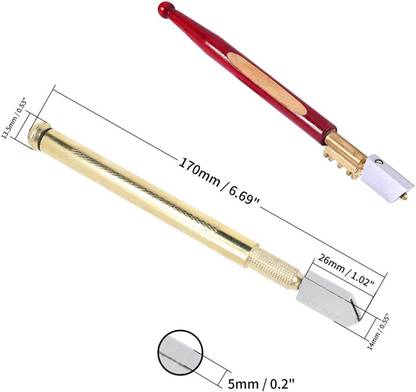 metrotools 2PCS Glass Cutter,Diamond Tip Glass Cutter,with Brass Breaking Glass Cutter