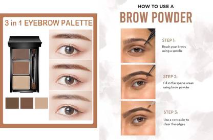 KAIASHA PERFECT EYE BROW 3 IN 1 WATERPROOF WITH BRUSH EYE BROW PALETTE 10 g