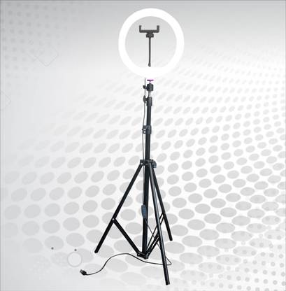 airtech 10" Selfie Ring Light with 7 Feet Stand & Phone Holder For Video and Photo Shoot 3600 lx Camera LED Light