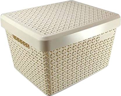 pelton Multipurpose CLASSY BASKET BIG, Storage Basket with Lid Plastic Fruit & Vegetable Basket