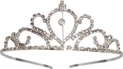 Myra Collection 1PCS Silver Plated Crown Bridal Princess Tiara Hairband for Girl Women STYLE 4 Hair Clip