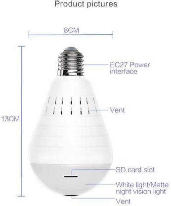 IMMUTABLE BULB CAMERA Audio And Video Recording D67 Security Camera