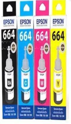ORIGNL EPSON 664 FOR L565 Printer ORIGINAL INK Black + Tri Color Combo Pack Ink Bottle