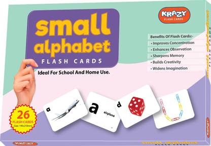 krazy Small Alphabet Flashcards 26 real image cards for kids early learning