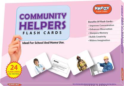 krazy Community Helpers Flashcards 24 real image cards for kids early learning