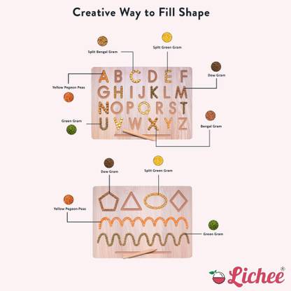 LICHEE "ACBD" CapitalWord and "abcd" SmallWord, Number & Patten|Educational Puzzle Toys