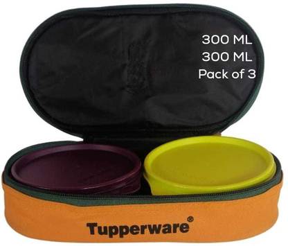 TUPPERWARE Buddy Lunch Set Each 300+300ml+1 Bag (Pack of 3) 2 Containers Lunch Box