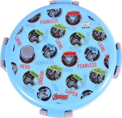 SKI Avengers Loyal Hero- Break Time Round Shaped Lunch Box 2 Containers Lunch Box