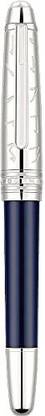Moonman P135 Blue Resin, Small Bent Nib, Beautiful Oracle Metal Pen Cap Fountain Pen