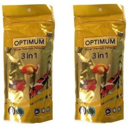 Optimum Optimum 3 in 1 All Life Stages Premium Fish Food Pellet (100 g x 2, Happy Fins) Fish 0.1 kg (2x0.05 kg) Dry Adult Fish Food