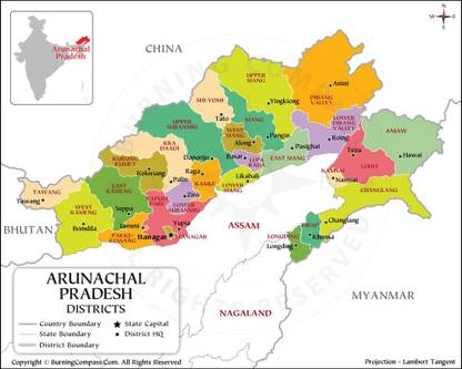 Arunachal Pradesh Map Photo Paper Print Poster Photographic Paper Photographic Paper