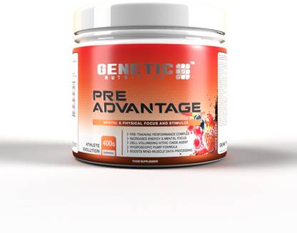 GENETIC NUTRITION Pre-Advatage |Pre-Workout | Pre-Training | Pre-Compition Physical & Mental Focus Protein Blends
