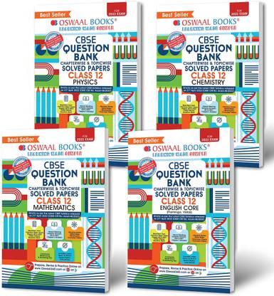 Oswaal CBSE Class 12 English, Physics, Chemistry And Mathematics Question Bank (Set Of 4 Books) (For 2023 Exam)