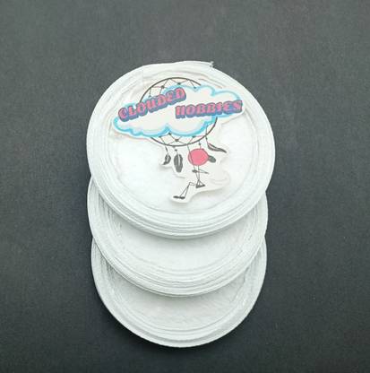 CLOUDED HOBBIES White 1/4 Inch thin Satin Ribbon Pack fo 3 Reels Ideal for craft décor DIY White Satin Ribbon
