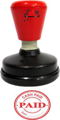 LRK Self Ink Round PAID Rubber Stam Self Ink Stamp SIze 25X25 mm Round