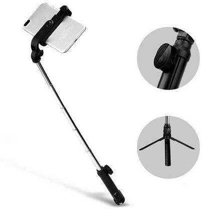 Dekoq Mobile Stand with Selfie Stick and Tripod XT-02 Stainless Steel Bluetooth Remote Control Selfie Stick Bluetooth Selfie Stick