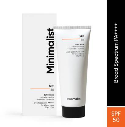 Minimalist Sunscreen - SPF 50 PA++++ Lightweight Niacinamide Broad Spectrum SunCream |No White Cast |Men&Women