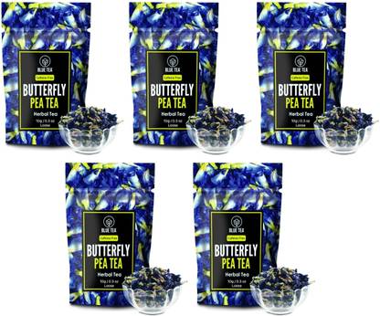 BLUE TEA Butterfly Pea Flower - 10 grams x Pack of 5 Herbal Tea Pouch