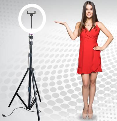 flying india 10"Big LED Ring Light with 7Ft Tripod Stand &mobile holder for reels,selfie F10 Tripod, Tripod Kit