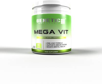 GENETIC NUTRITION Mega Vit,Multivitamins & Minerals,100% Rda,One Capsule A Day